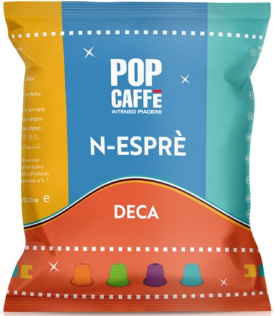 Miscela Deca kombiniert zentralamerikanische Arabica-Bohnen mit indischen Robusta-Bohnen, die durch ein natürliches Wasserverfahren entkoffeiniert wurden. Das Ergebnis ist ein Kaffee mit einem milden, würzigen Aroma. Die Kapseln sind mit Nespresso-Maschinen kompatibel und werden zur optimalen Aromaerhaltung in einer dreifach beschichteten Aluminiumverpackung unter Schutzatmosphäre versiegelt.