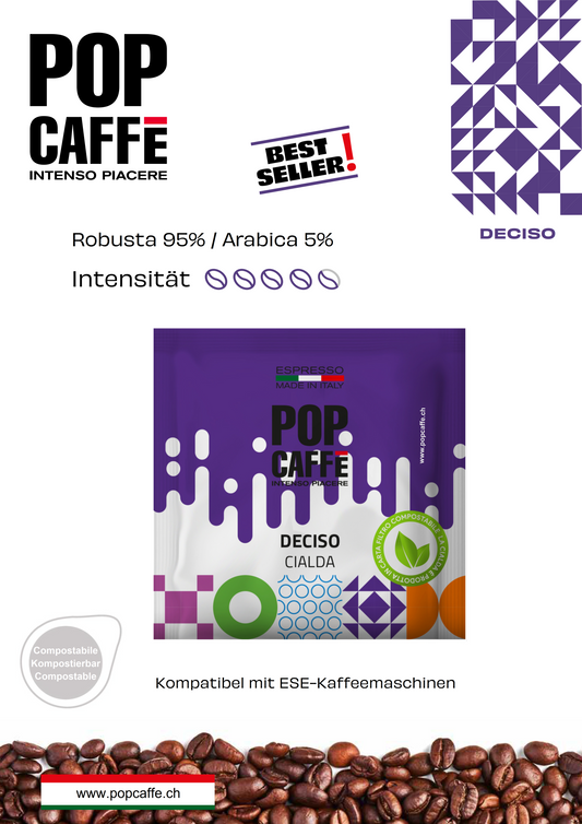 ESE-Pads 44 mm Miscela Deciso

Kompatibel mit ESE-Padmaschinen

Miscela Deciso kombiniert den vollmundigen, intensiven Charakter mittelamerikanischer Robustas mit der Cremigkeit eines kleinen Anteils an Arabica-Bohnen. Das Ergebnis ist ein Kaffee mit starker Persönlichkeit, der keine Kompromisse bei Qualität und Geschmack eingeht. Die 44-mm-Filterpapier-Pads sind mit allen Maschinen des ESE-Systems kompatibel.