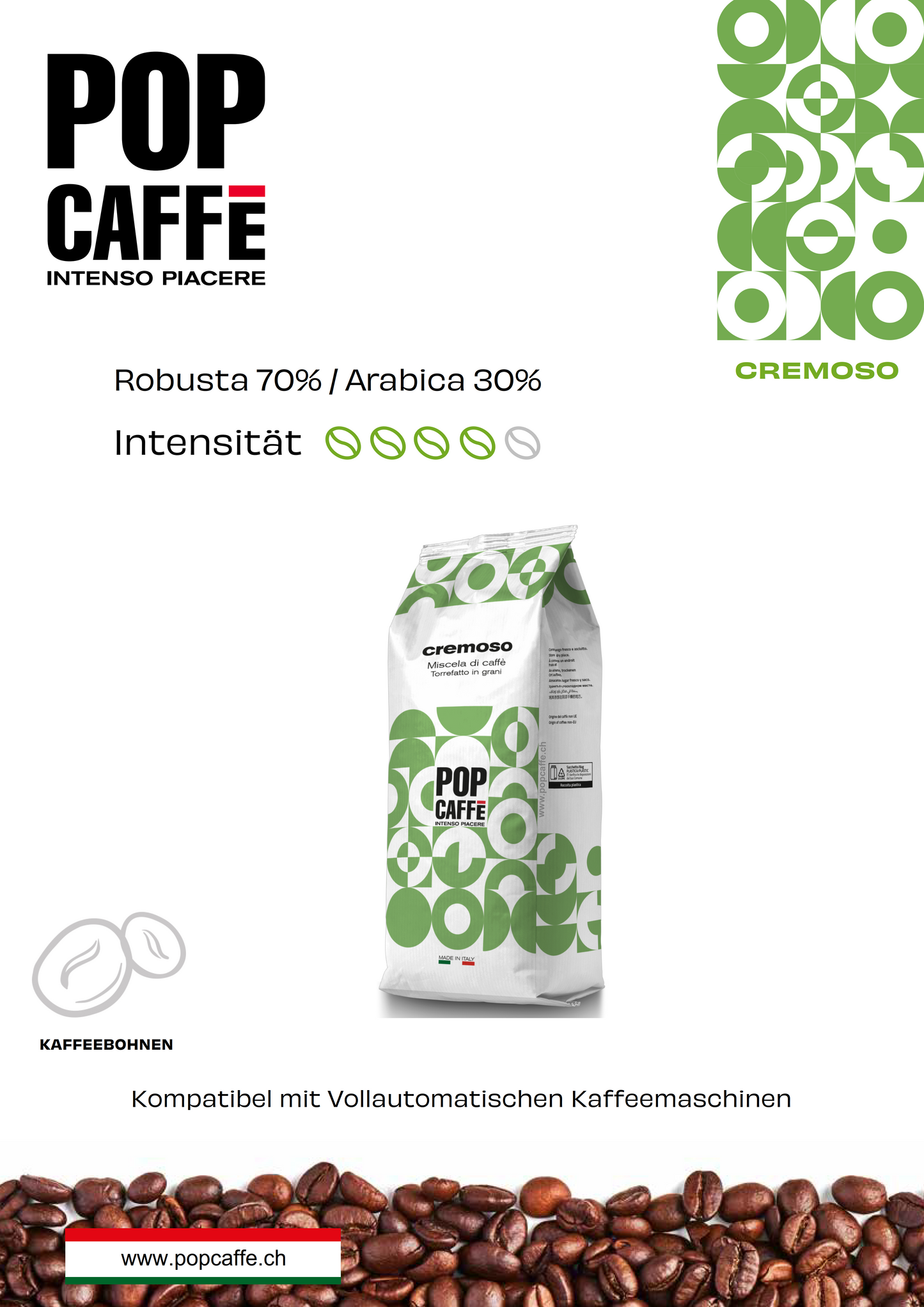 Miscela Cremoso vereint kräftige Kaffees aus Südostasien mit Aromen gerösteter Mandeln und hochwertigen Arabicas aus Mittelamerika. Das Ergebnis ist ein Kaffee mit einem Nachgeschmack von Schokolade und feinen Noten von Mandel und Vanille.